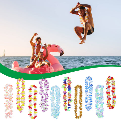 JuinTe assorted leis spread flat displaying color variety and coordination