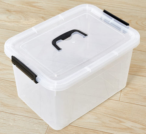 JUJIAJIA inside filled with folded towels showing 12-quart capacity for linens and supplies