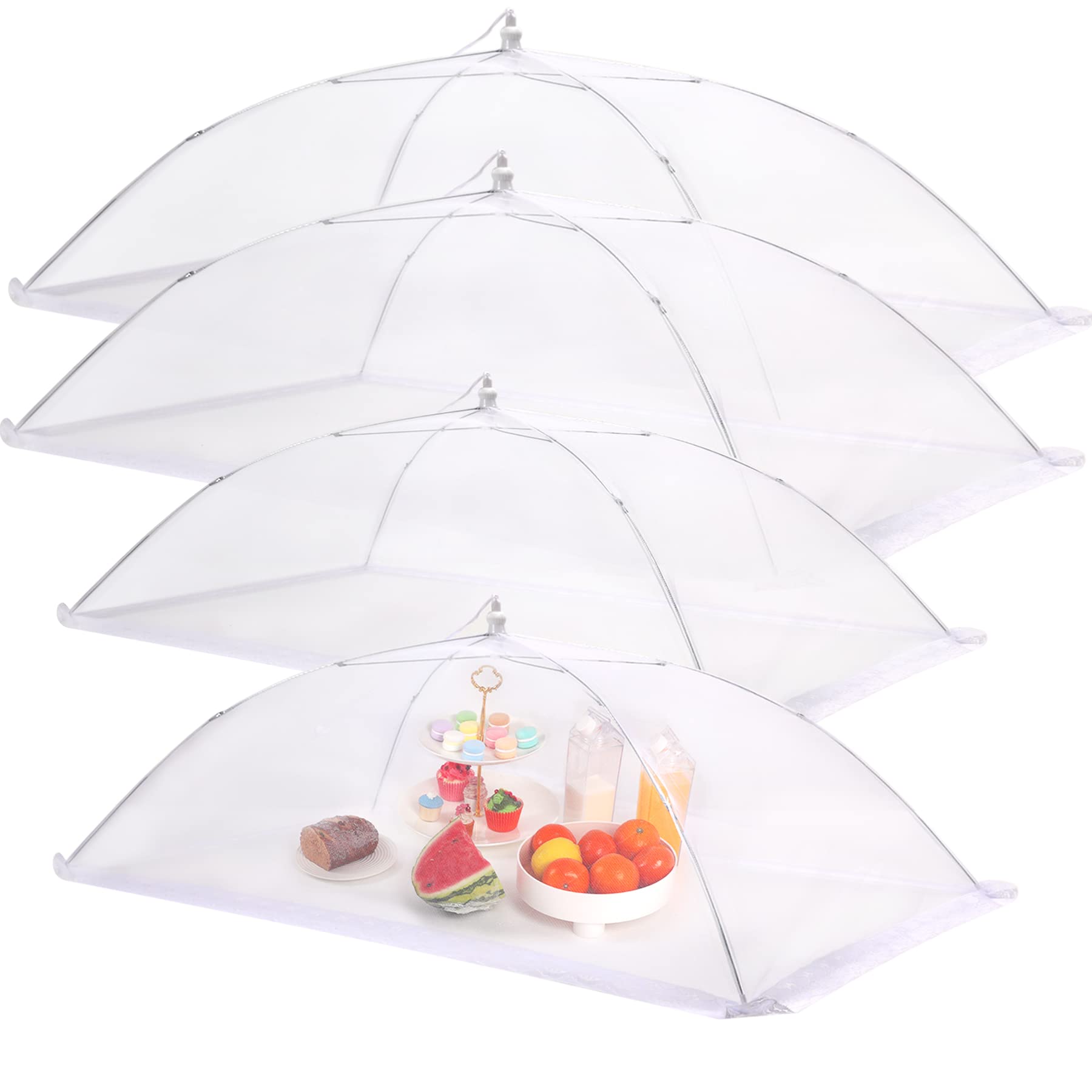 JULBEAR front view of pop-up food covers showing protection and airflow