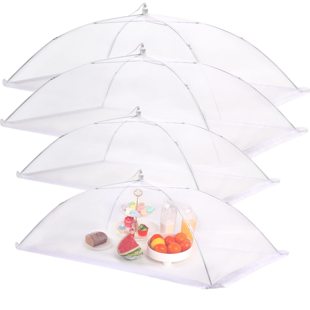 JULBEAR front view of pop-up food covers showing protection and airflow