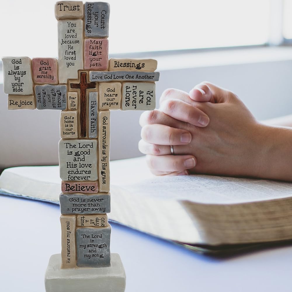 Jumiz cross on bookshelf in living room benefit: enhances home decor