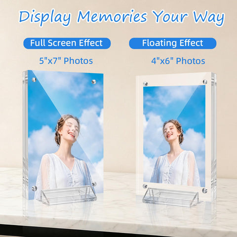 JUOIFIP double-sided photo display allowing two images visible both sides