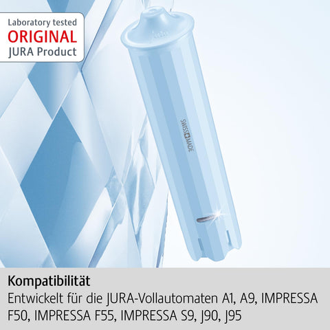 Jura CLARIS Blue+ comparison showing reduced limescale to protect machine