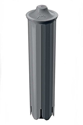 Three Jura Claris Smart cartridges displayed with a ruler for size and replacement planning benefit