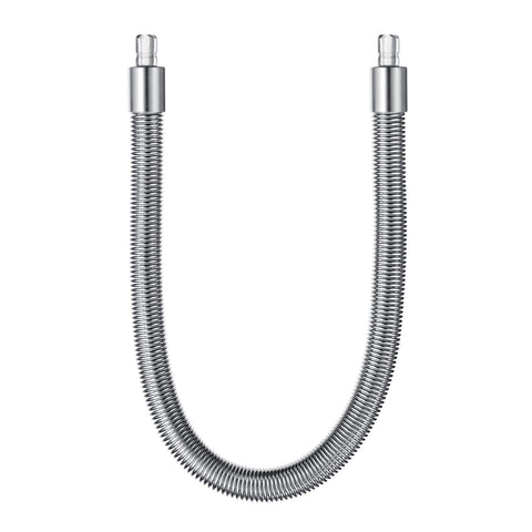 JURA stainless steel milk pipe front view showing sleek silver finish and protection