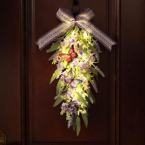 Jusdreen wreath displayed on a mantel showing versatile use as indoor seasonal accent