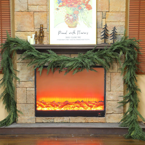 Jutom garland held by hand to show flexible wired frame and scale