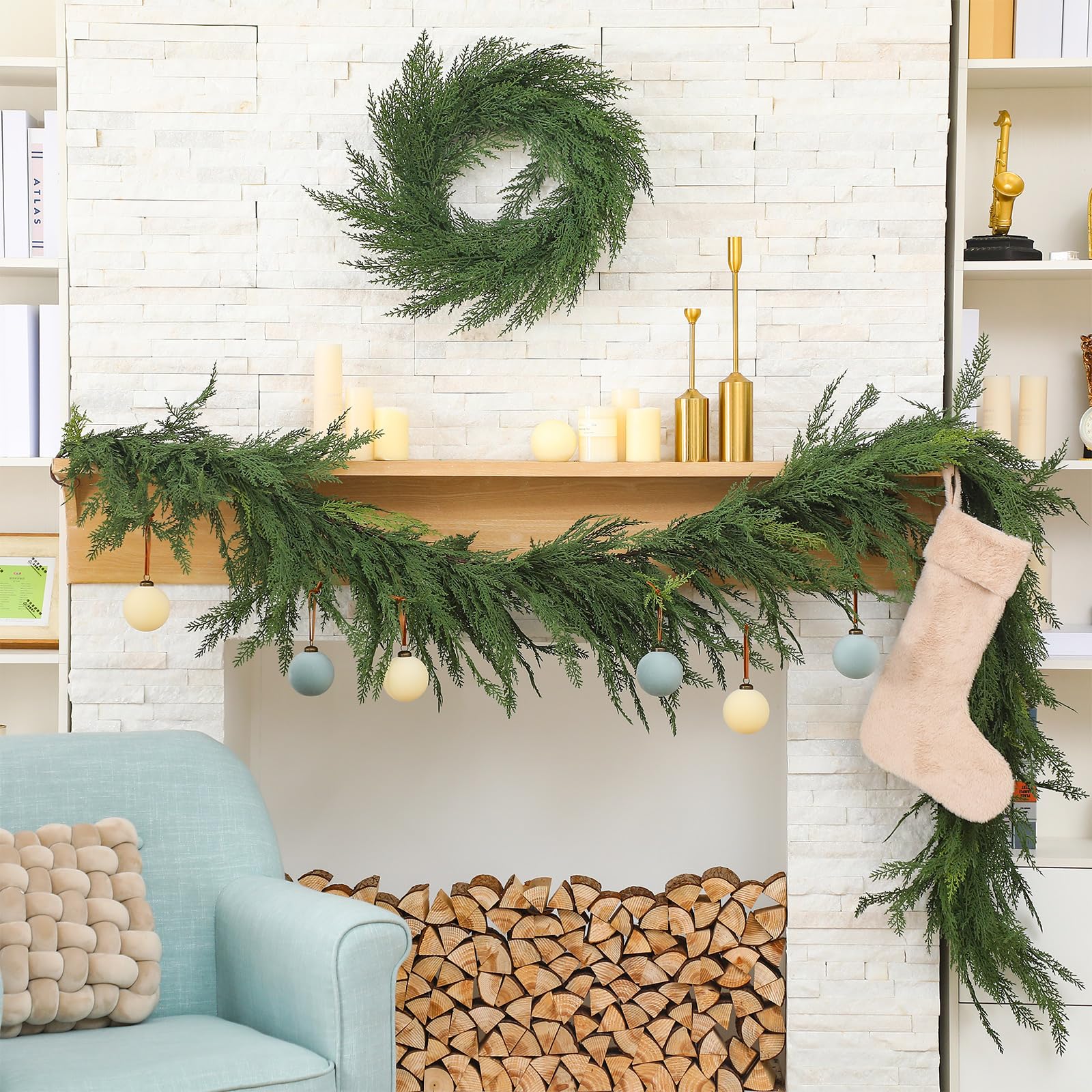 Jutom garland used as table centerpiece creating a lush holiday focal point