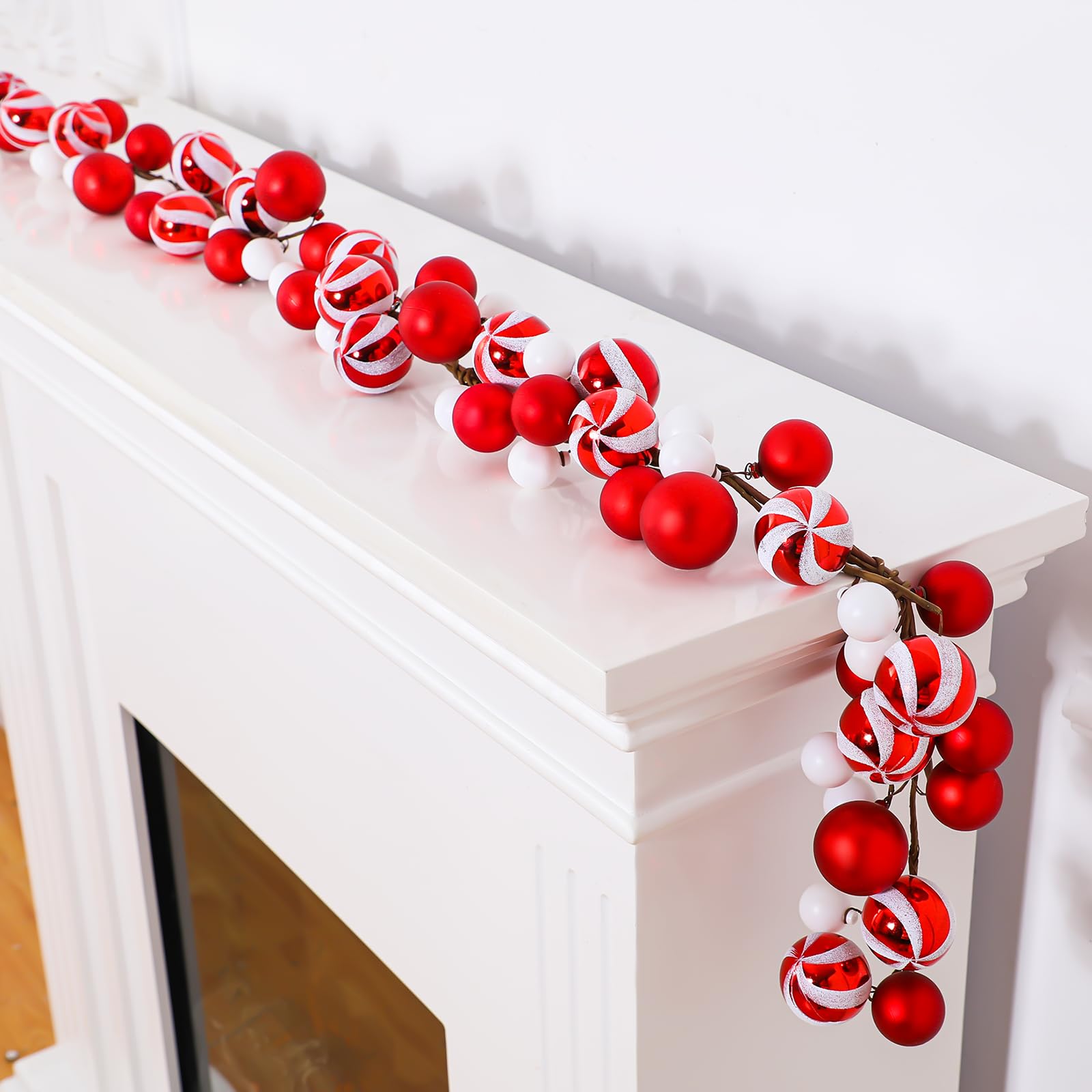 Jutom garland draped on mantel enhancing traditional holiday mantel decor