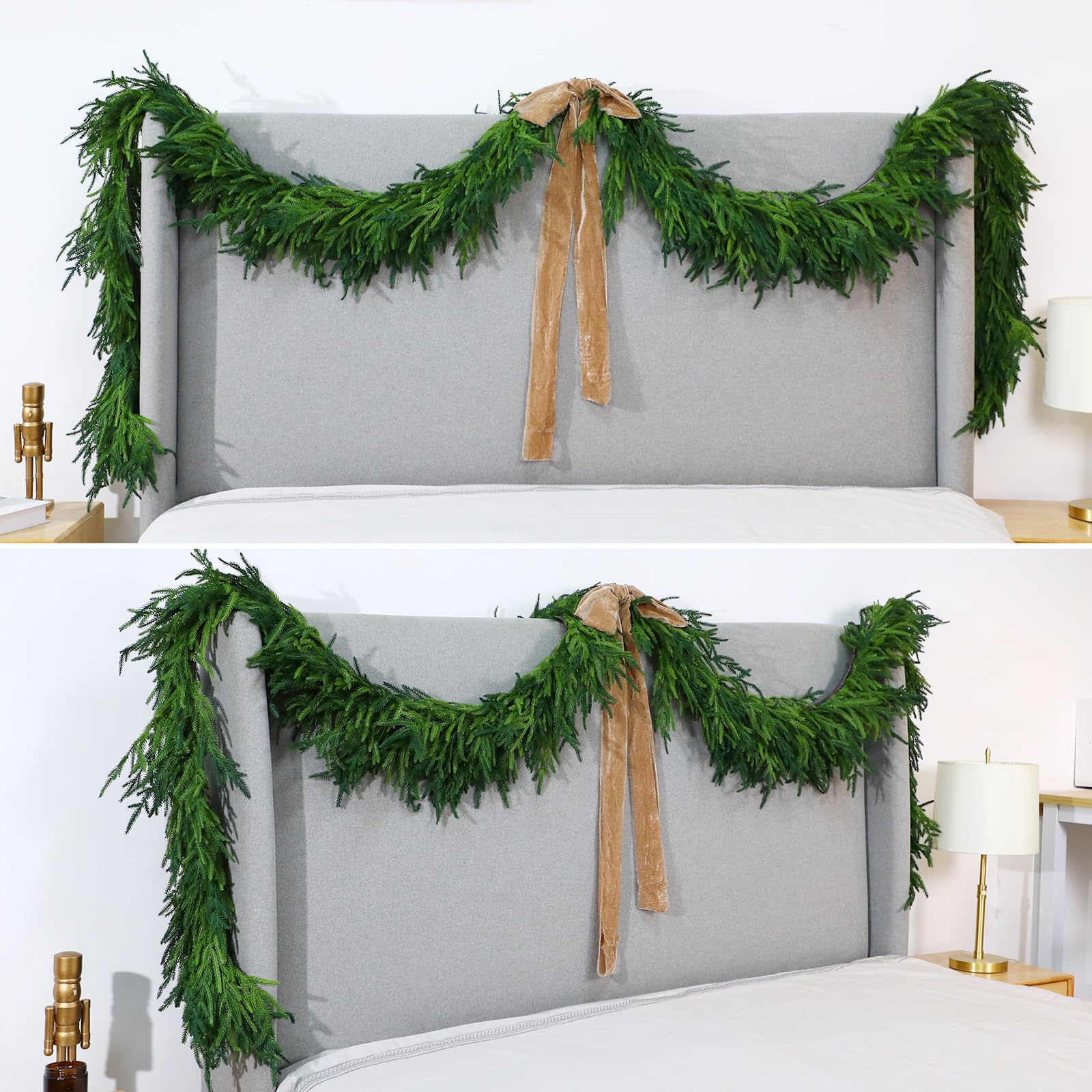 Jutom garland on mantel styling displays elegant seasonal decor and easy shaping