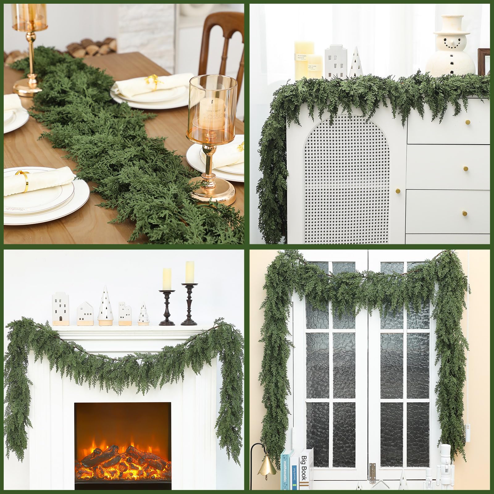 Jutom garland length shown beside doorframe demonstrating 9-foot scale coverage