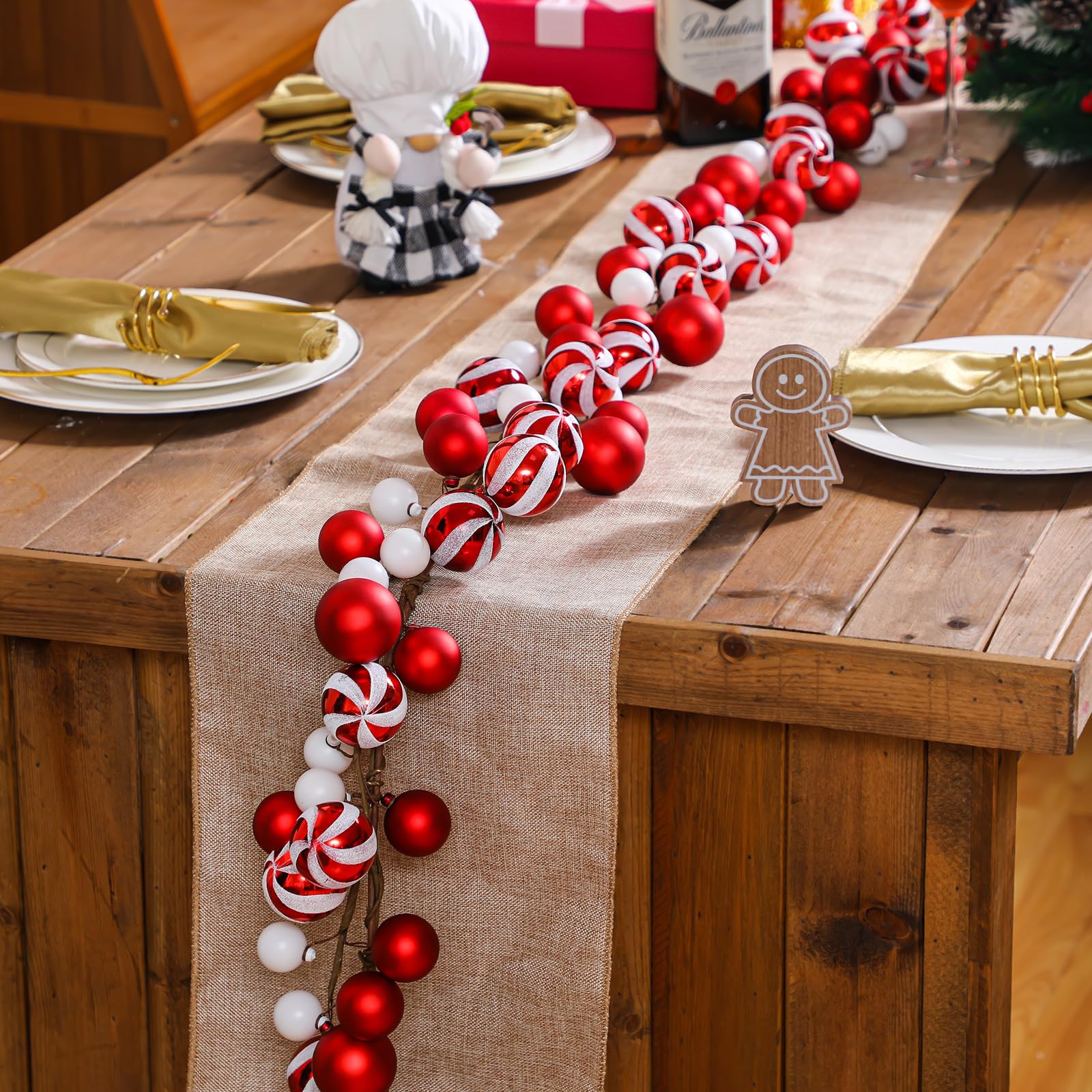 Jutom garland used on porch wreath showing weather-resistant outdoor accent