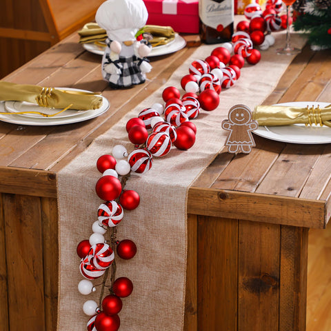Jutom garland used on porch wreath showing weather-resistant outdoor accent
