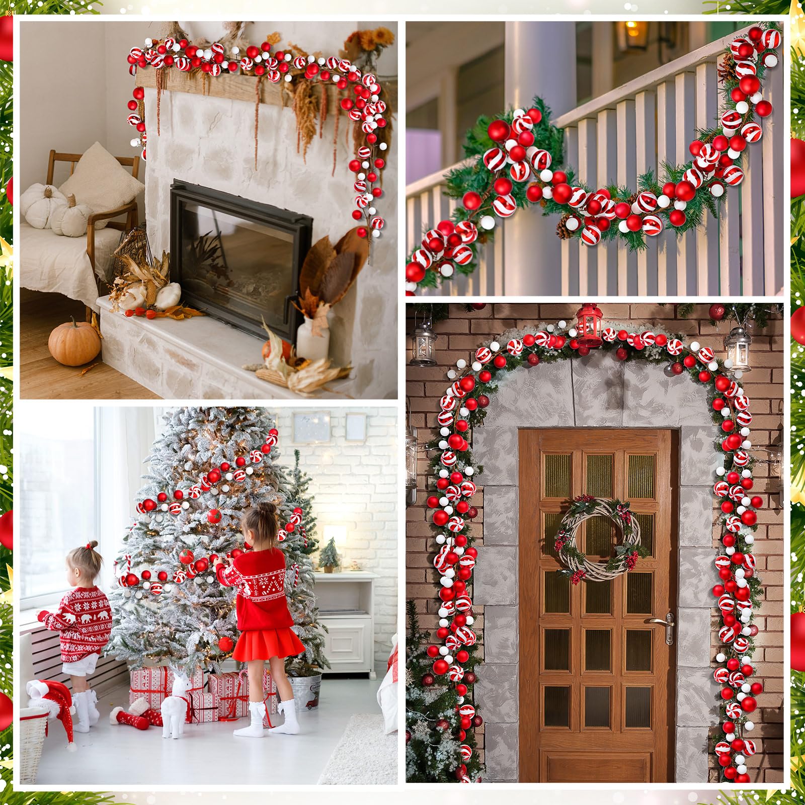 Jutom garland wrapped along banister demonstrating easy installation benefit