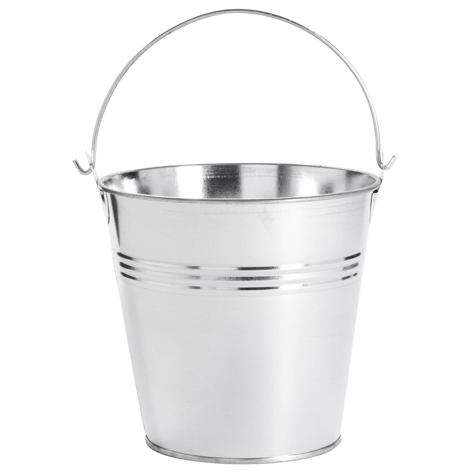 Juvale buckets hung on wooden ladder display adding vertical decor interest