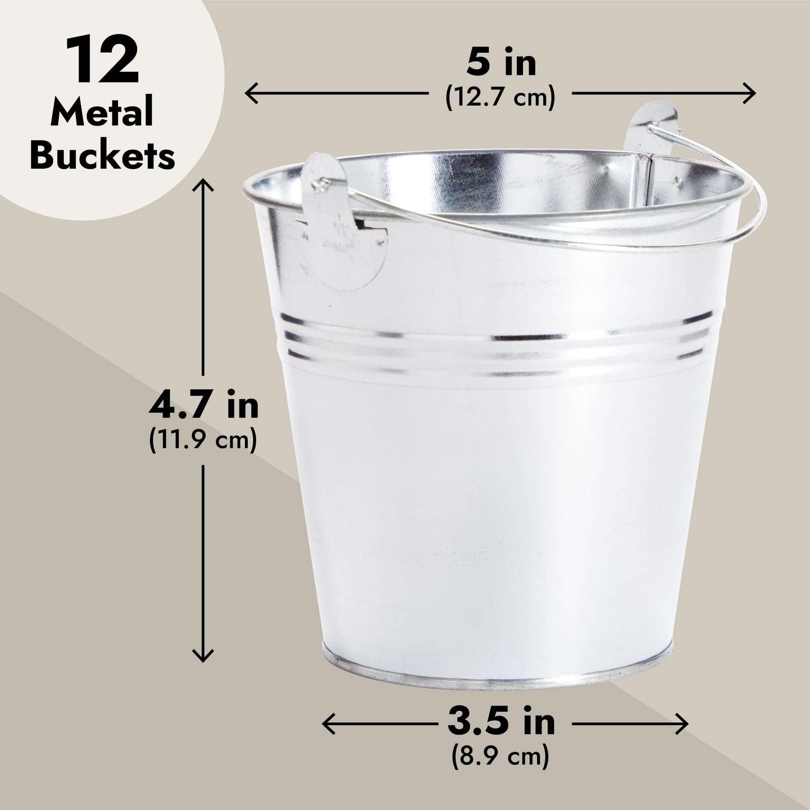 Juvale mini buckets arranged with flowers as table centerpiece providing cohesive decor