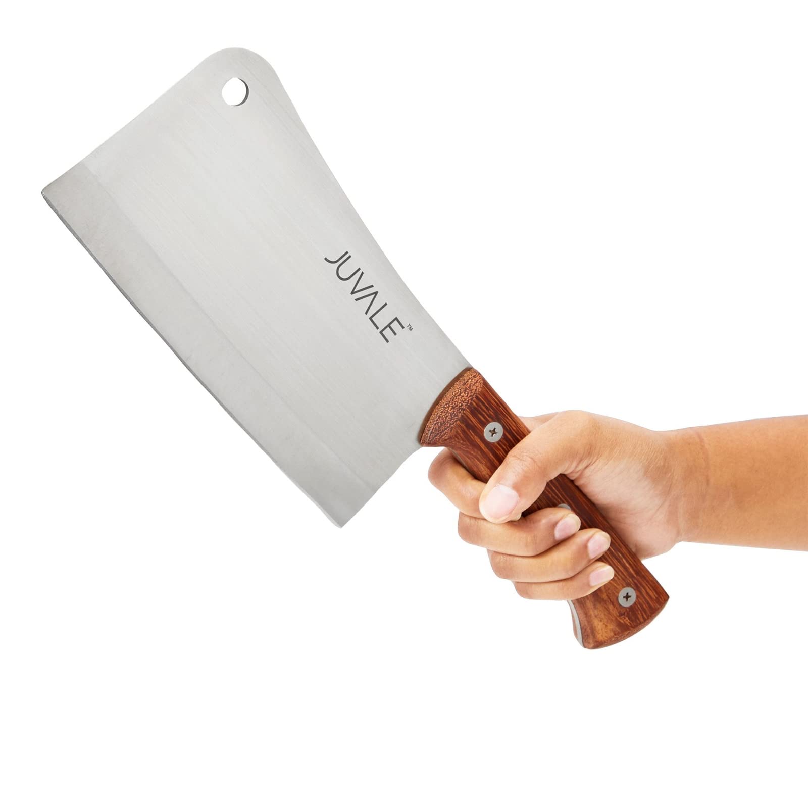Juvale cleaver hanging by handle hole for neat organized storage