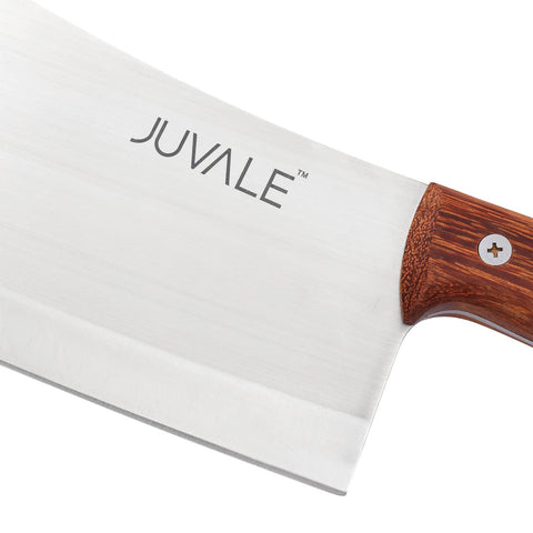 Juvale cleaver in outdoor kitchen lifestyle scene for backyard cooking