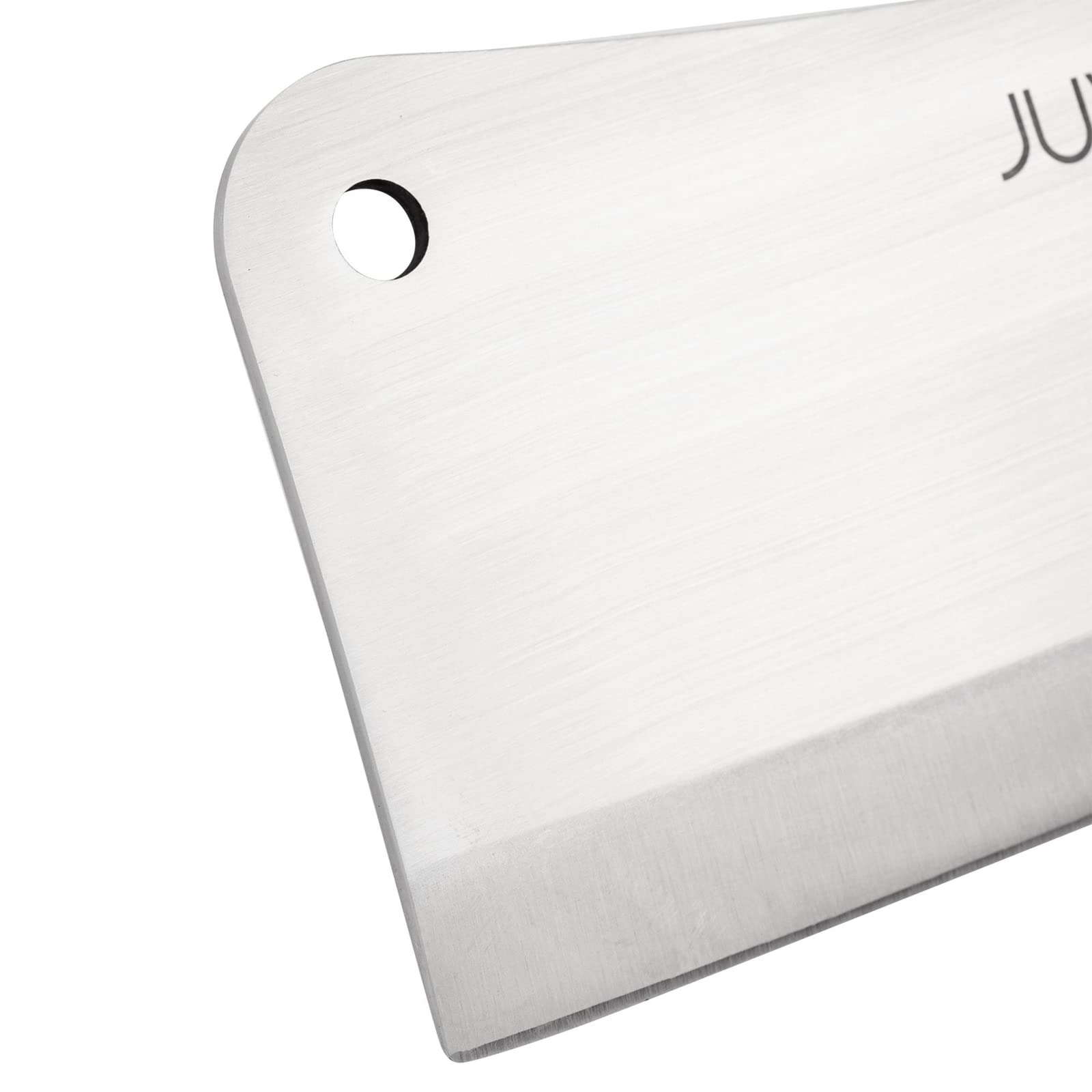 Juvale cleaver rivets and tang close-up signaling durable construction