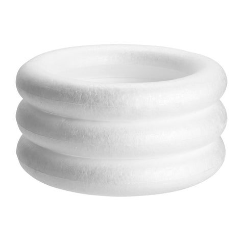 Juvale package of three foam wreaths showing multiple project supply