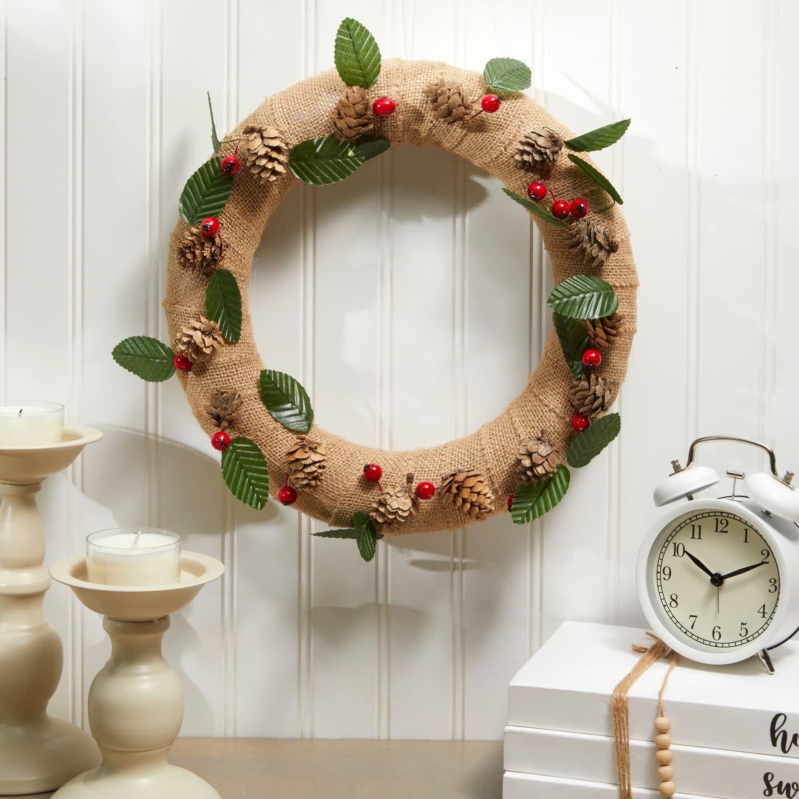 Juvale wreath side profile highlighting 2-inch depth and sturdy form
