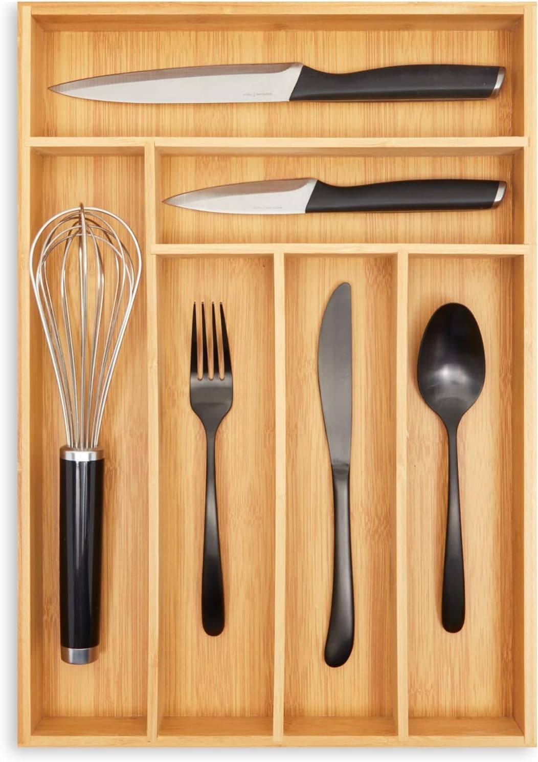 Juvale front view natural wood organizer showing clean layout and durable finish