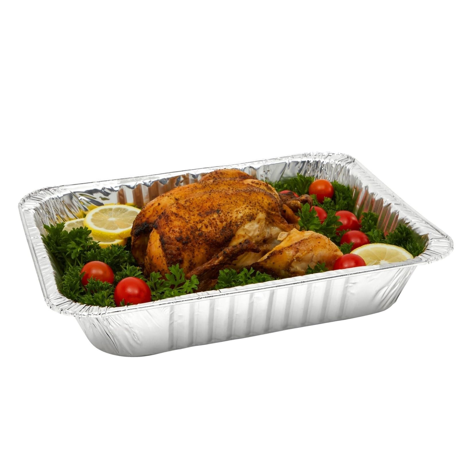 Juvale pan next to sheet pan for clear size and scale comparison