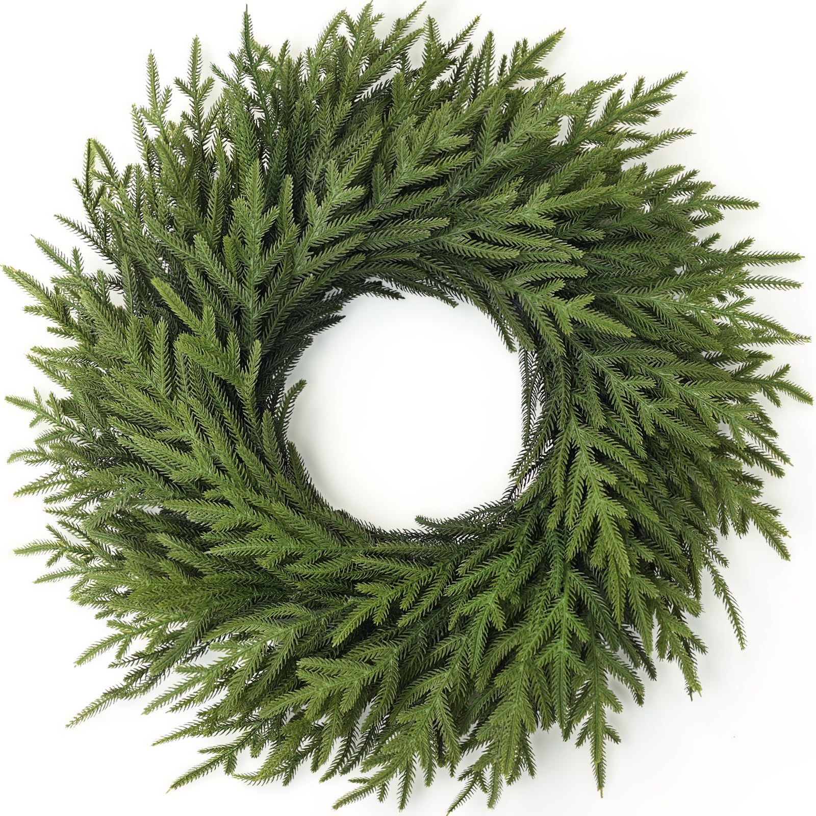 Juxdp wreath front view showing full 26-inch coverage and curb appeal