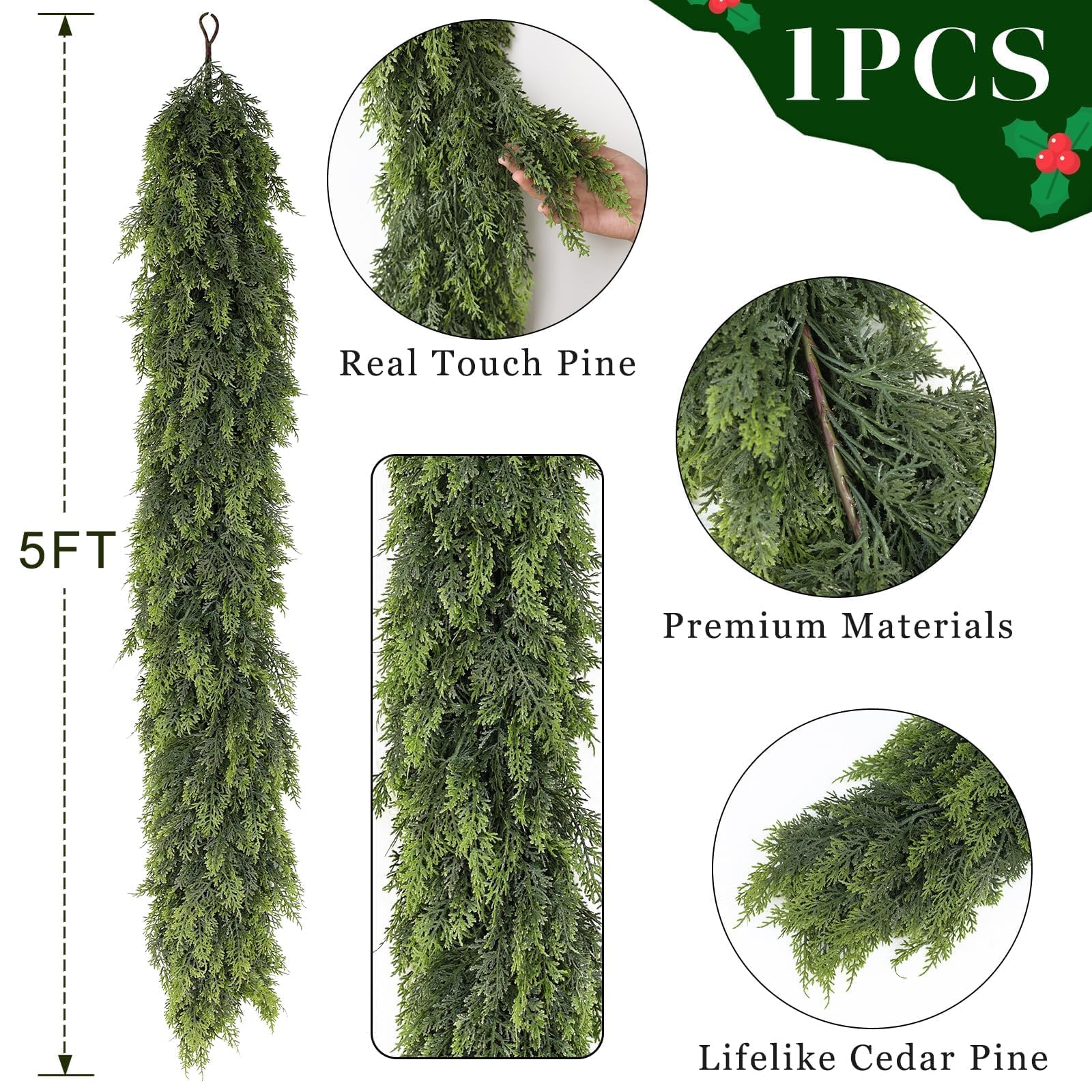 Juxdp garland next to ruler showing approximate five-foot scale for planning
