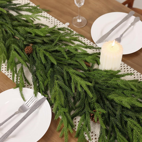 Juxdp garland draped on mantel adding festive warmth and low-maintenance greenery