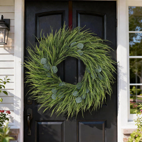 Juxdp wreath tightly packed in box showing safe shipping benefit