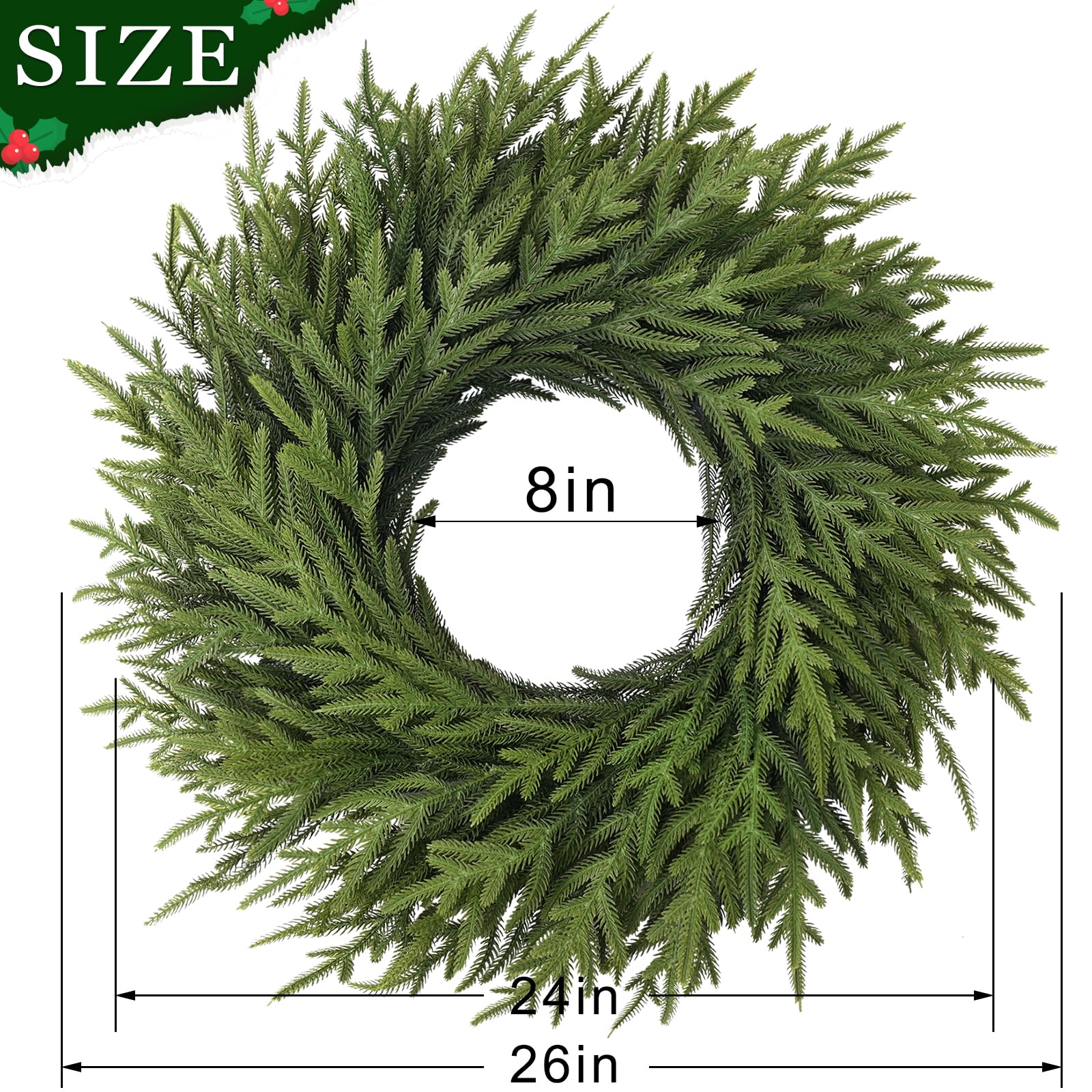 Juxdp wreath beside door knob showing scale for easy fit