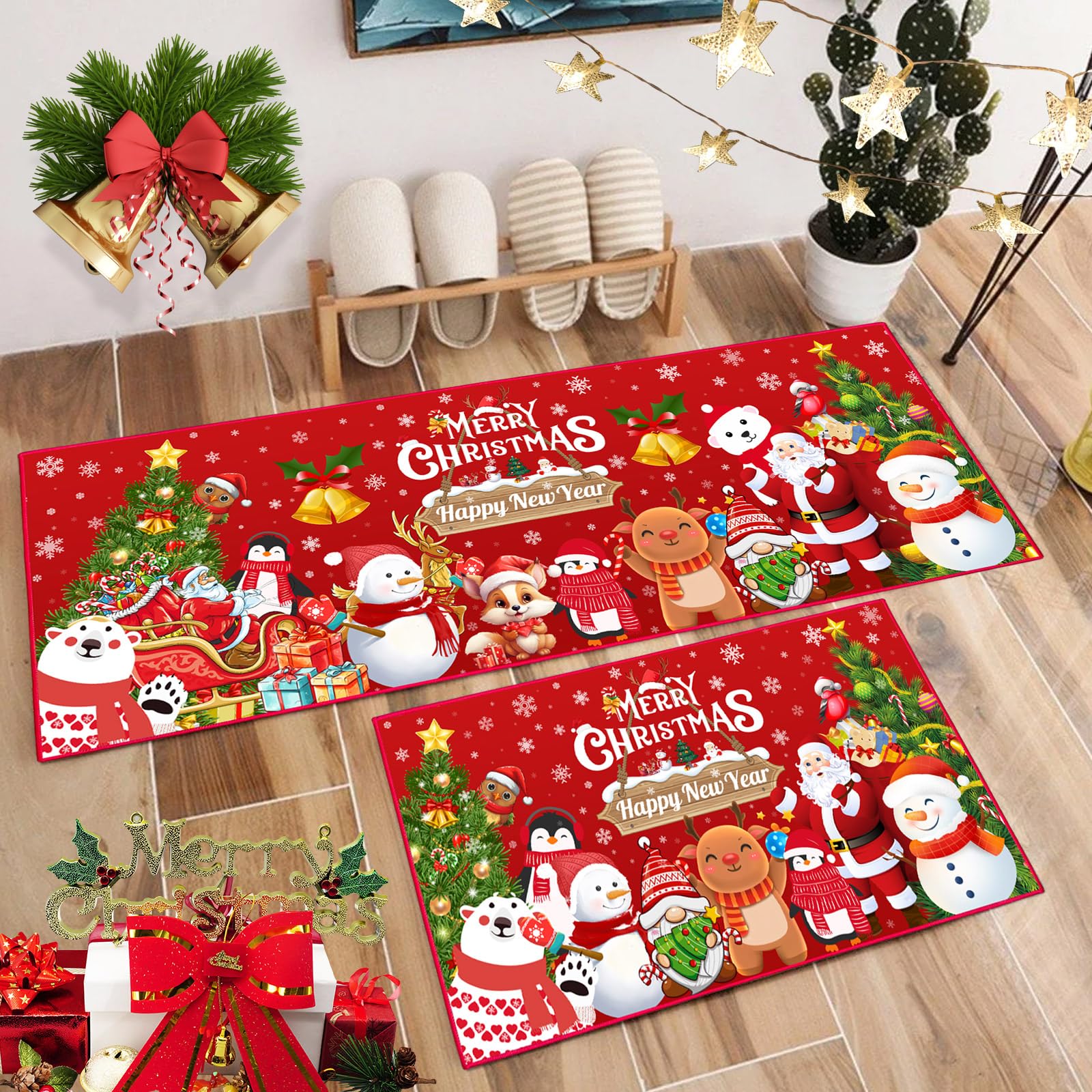 JWXCBIM lifestyle scene showing festive rugs enhancing holiday decor