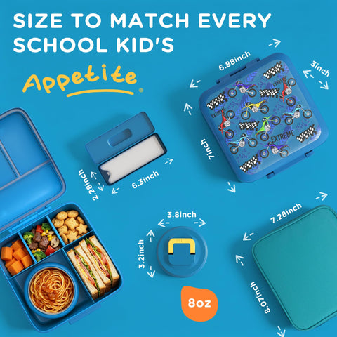 JXXM included fork, spoon, and divider emphasizing ready-to-use meal prep