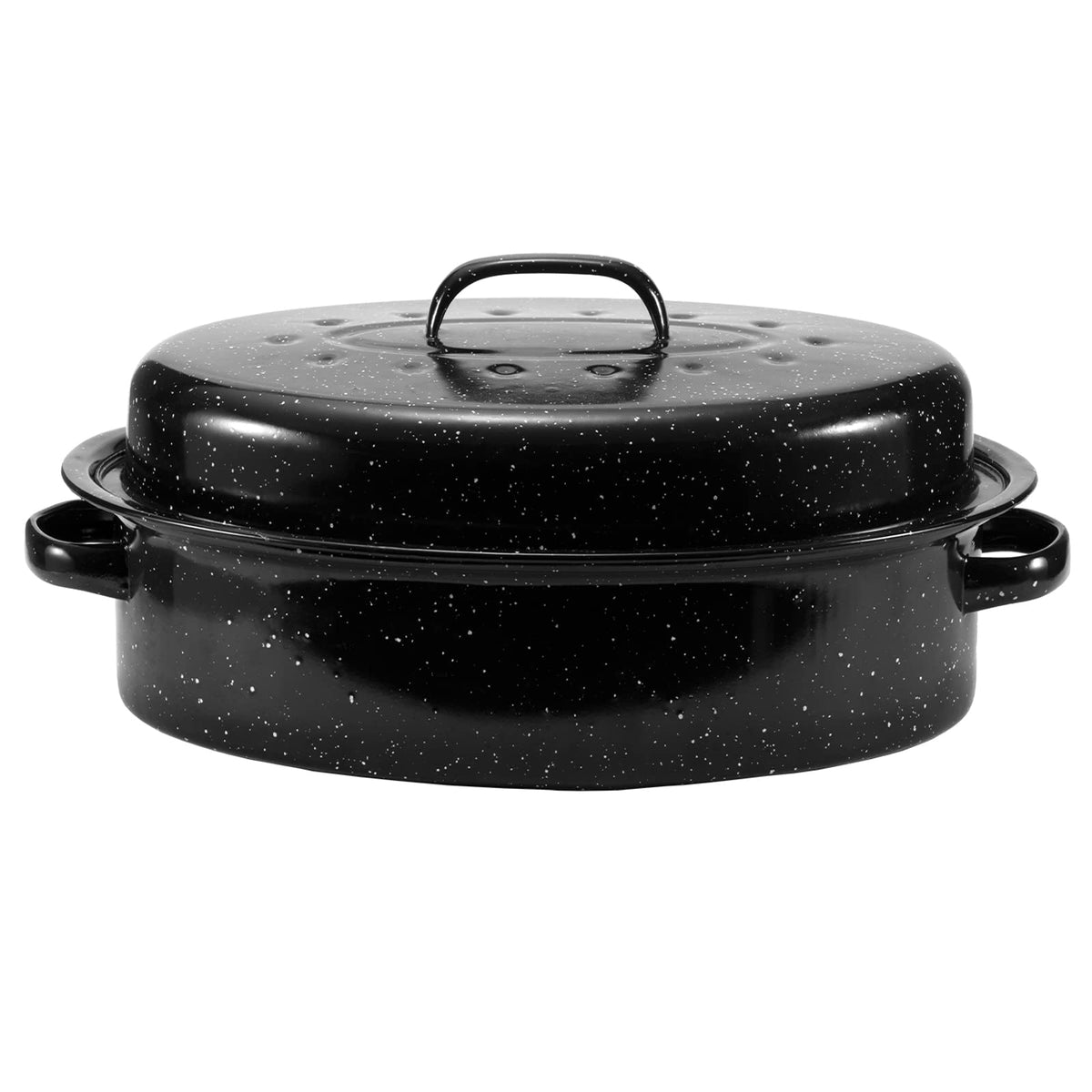 JY COOKMENT front view roaster pan in box showcasing gift-ready packaging and convenience