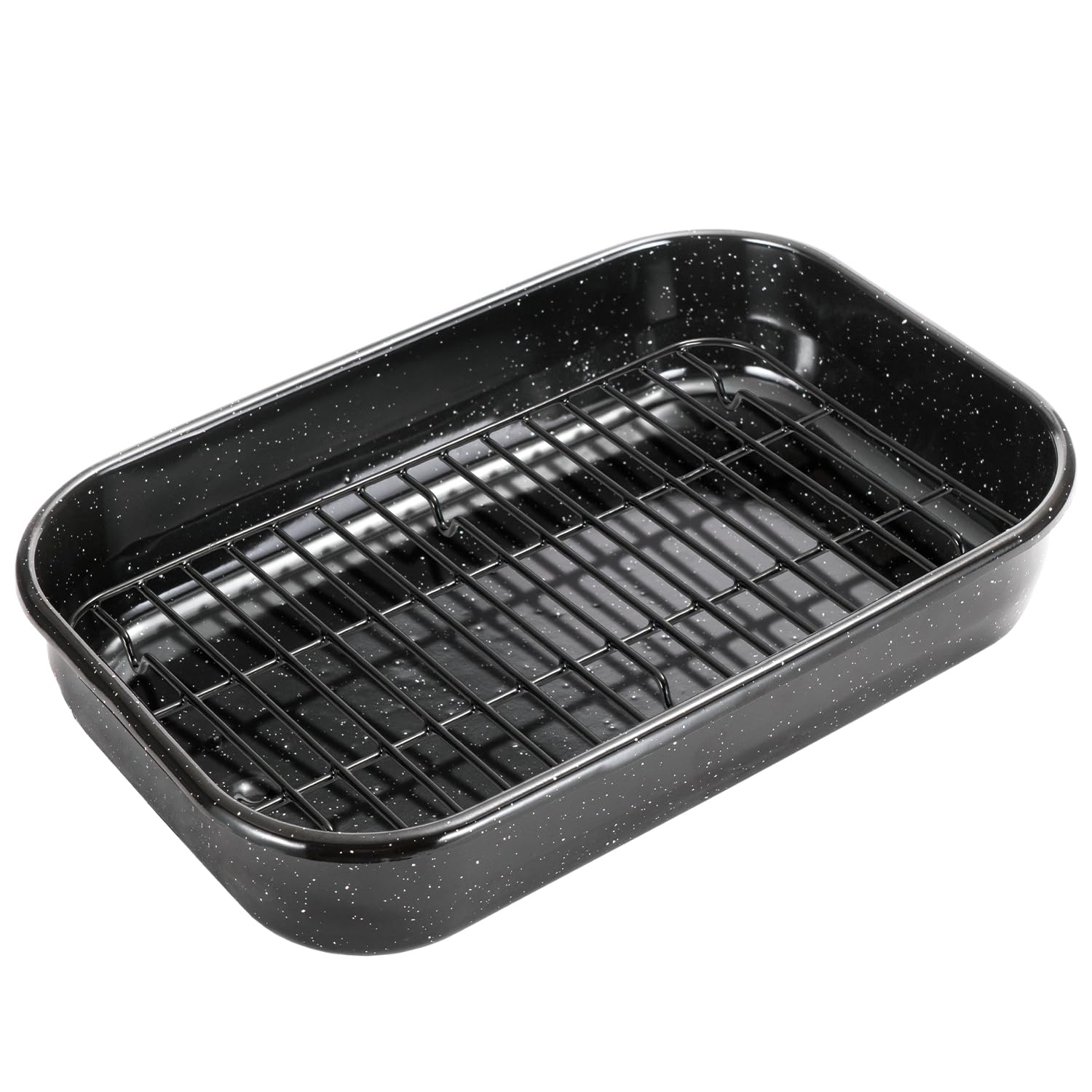 JY COOKMENT front view of roaster pan showing roomy interior and clean finish