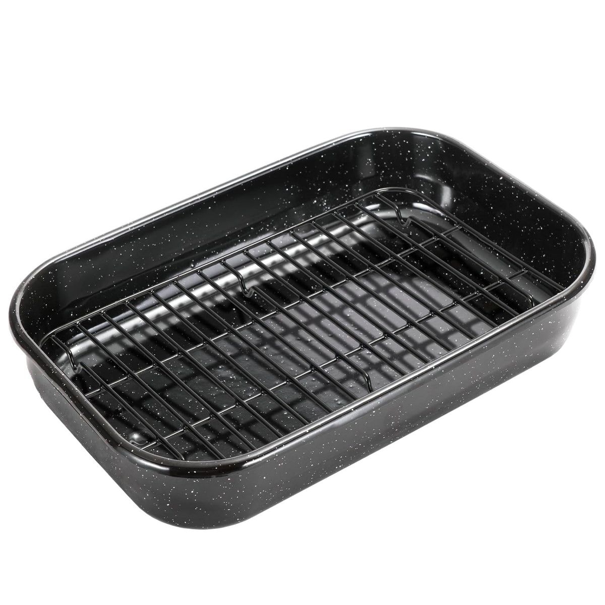 JY COOKMENT front view of roaster pan showing roomy interior and clean finish