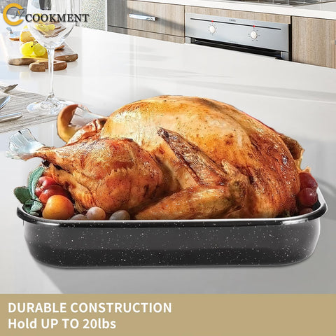 JY COOKMENT roasting a whole turkey illustrating 20lb capacity advantage