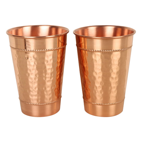 JYPR hammered copper tumblers front view showing elegant design and sturdy feel