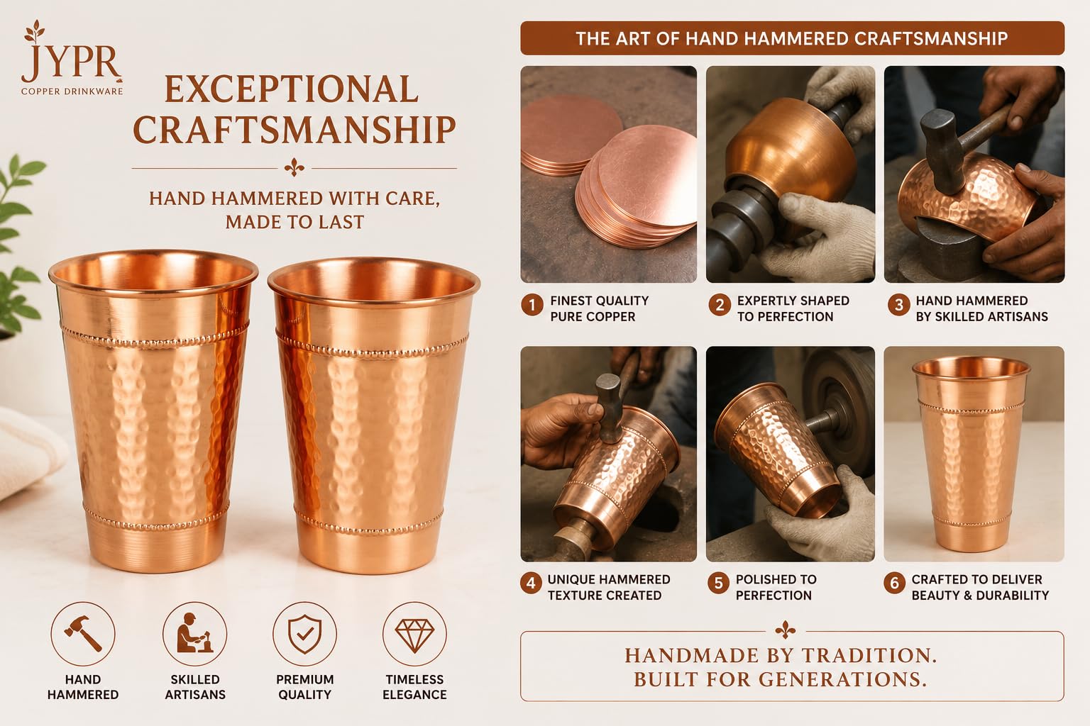 JYPR cup beside standard glass illustrating 13 oz capacity and scale