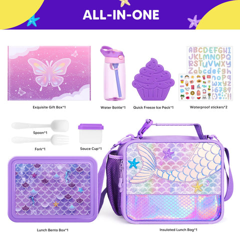JYPS bento box top view displaying six compartments for organized, spill-free meals