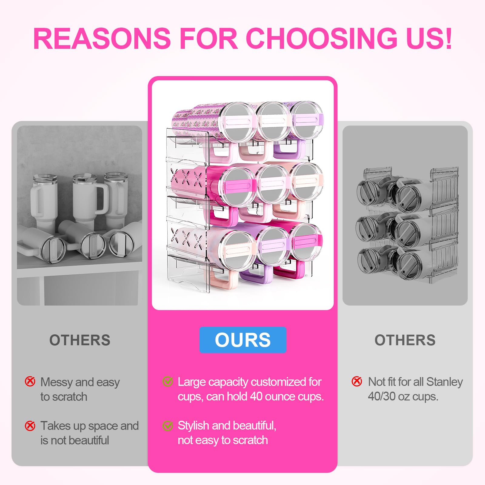 JYPS handle slot detail securing cup handles and preventing bottles from tipping