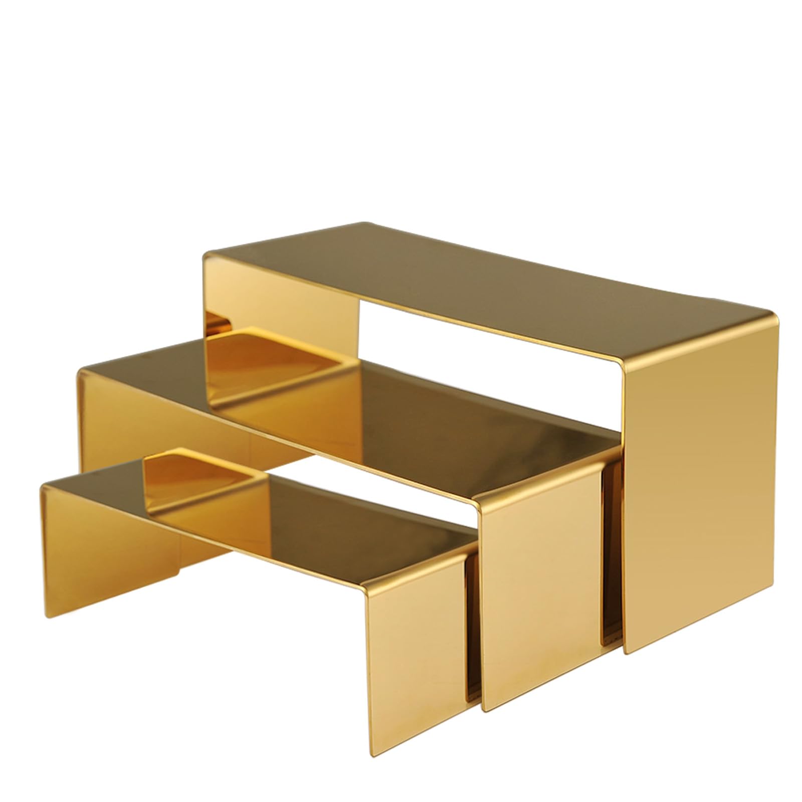 K KAIDIYIN front view of three gold risers showing stability and style