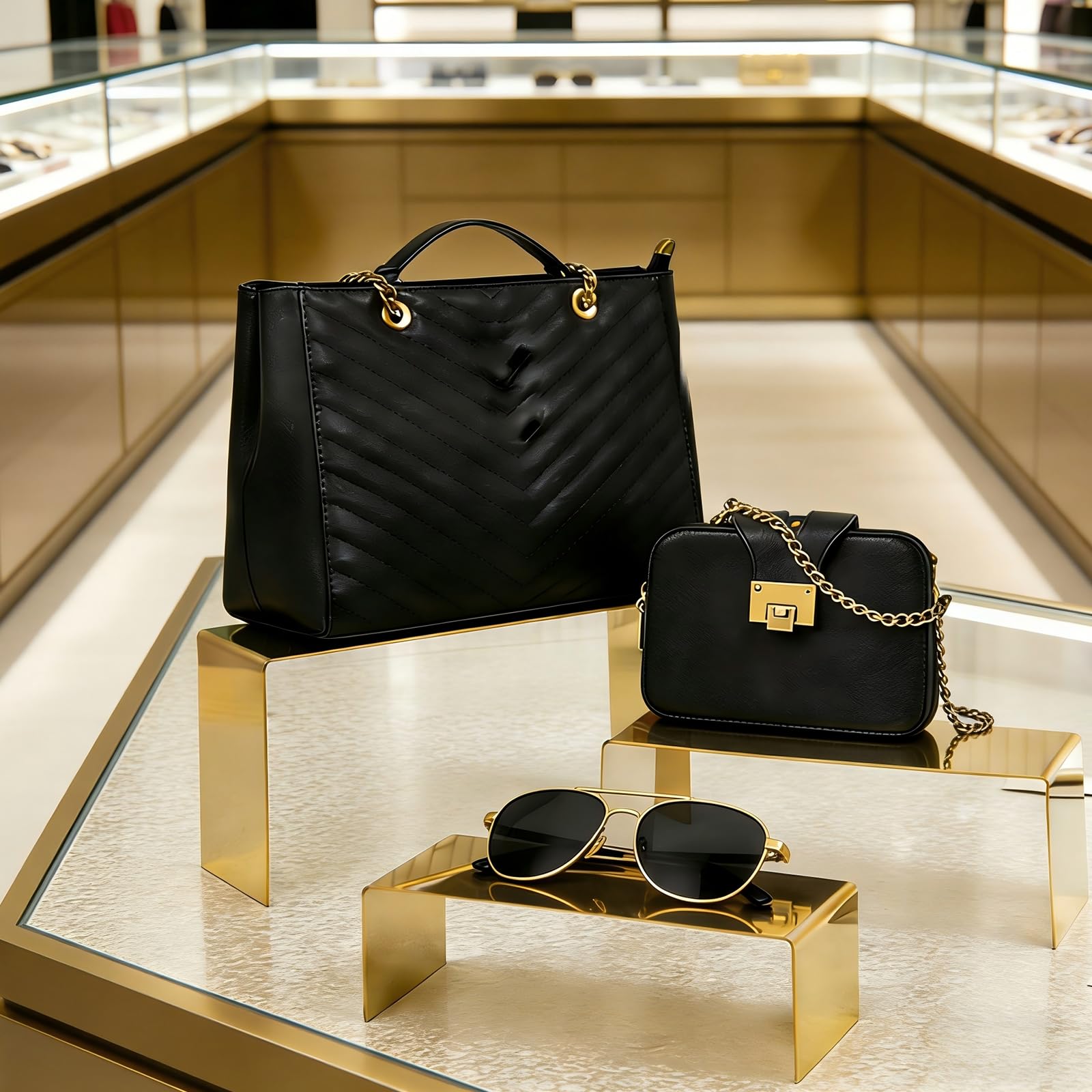 K KAIDIYIN small riser holding a handbag to display elevated presentation