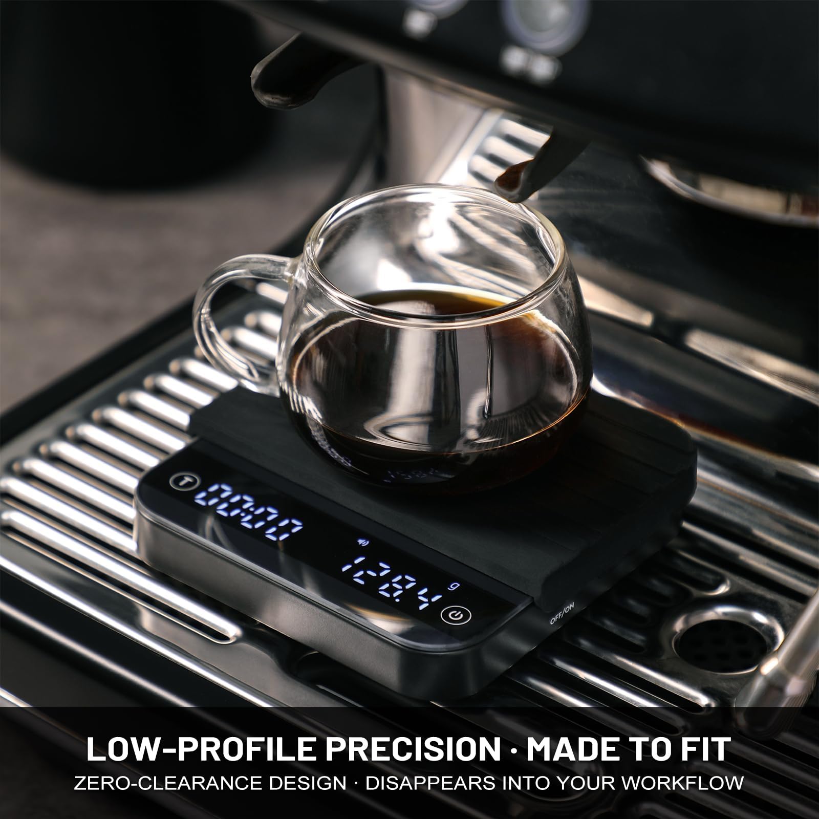 K KitchenTour close-up of tempered glass surface highlighting durable precision platform