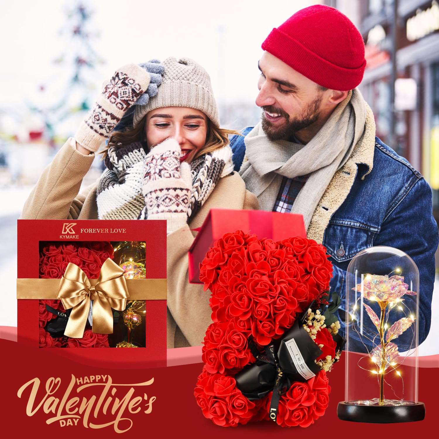 K KYMAKE romantic greeting card open with message, adding personal sentimental value