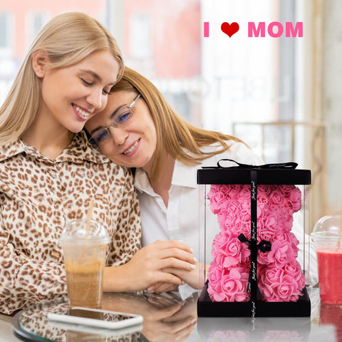 K KYMAKE rose bear inside included gift box for instant presentation