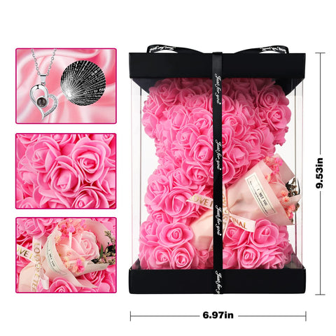 K KYMAKE rose bear styled on a bedside table to enhance room décor