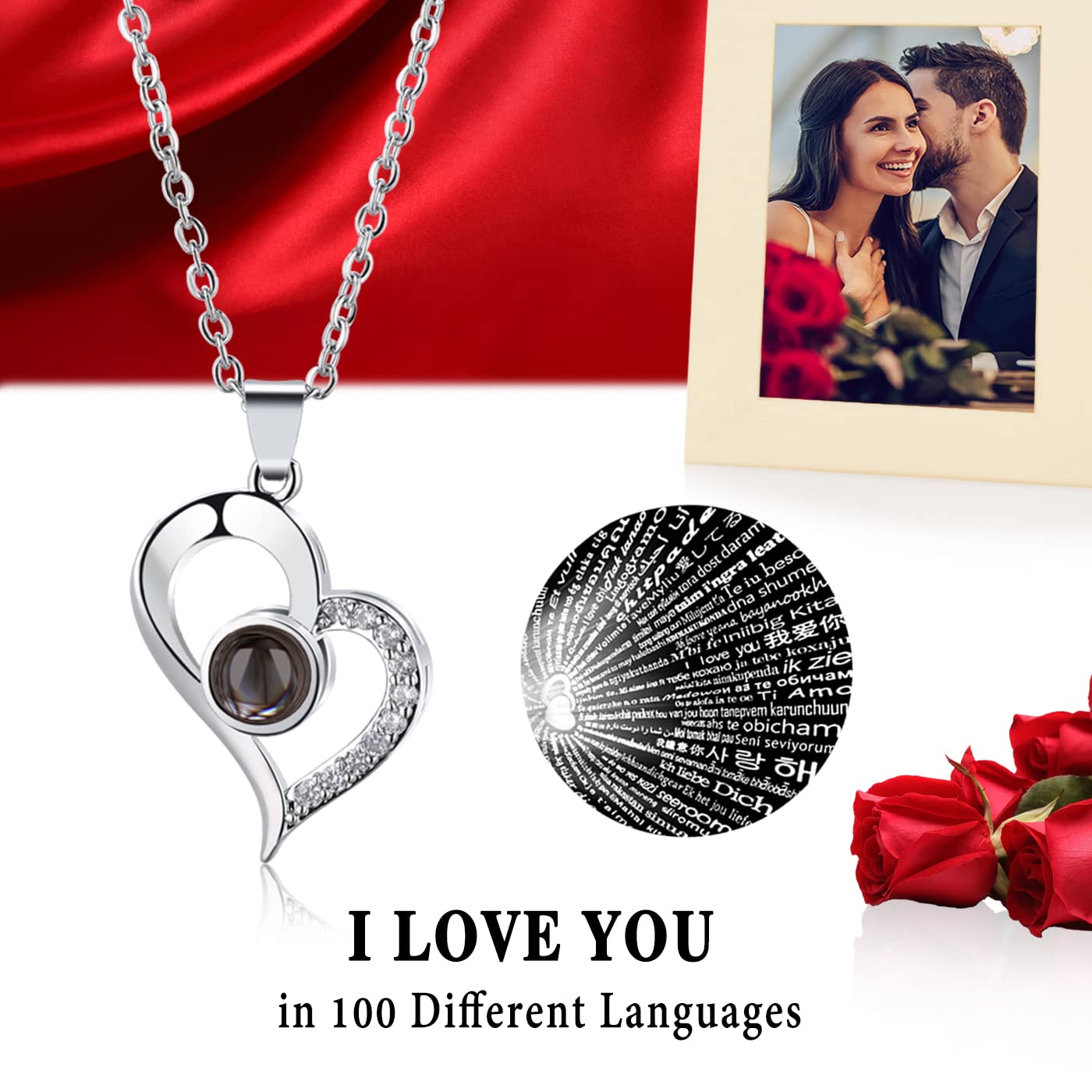 K KYMAKE necklace bead detail revealing hidden "100 I Love You" message benefit
