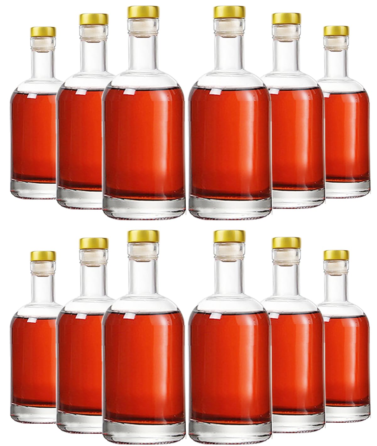 Kaachli clear glass bottles pack front view, shows neat storage and durable packaging